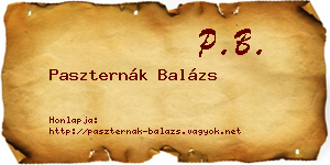 Paszternák Balázs névjegykártya