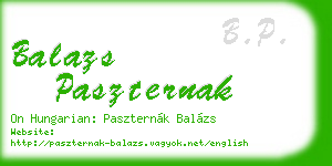 balazs paszternak business card